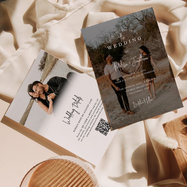 Convites Casamento do código QR de Foto do Script Minimalis (Criador carregado)