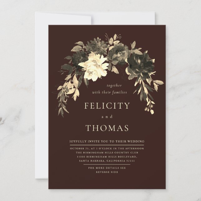 Convites Casamento do Código QR do Chocolate Romântico Escu (Frente)