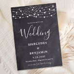 Convites Casamento do Código QR do Condado de Rustic Slate<br><div class="desc">Convide amigos e família para o seu casamento com esses cartazes elegantes, mas rústicos, e cartazes de cartazes de casamento. Estas ardósias ardósias em um convite de casamento apresentam elegantes luzes brancas de cordas em design de tabuleiro de cinza com o código qr do site de casamento para RSVPs fáceis....</div>