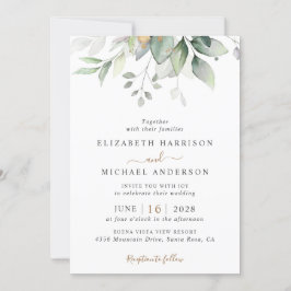 Convites Casamento do Código QR do Elegante Eucalyptus Gree