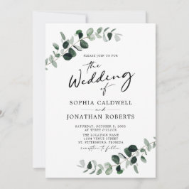 Convites Casamento do Código QR do Eucalyptus Greenery Call