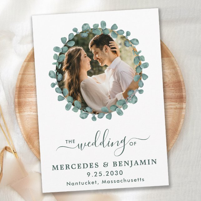 Convites Casamento do Código QR do Eucalyptus Photo Greener (Criador carregado)