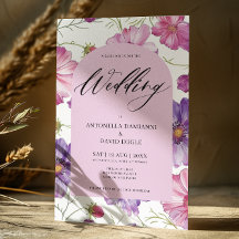 Casamento do Código QR do Flor Púrpura Cor-de-Rosa