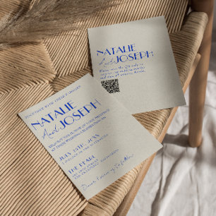 Convites Casamento do Código QR do Retro Francês Trimestral