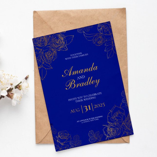 Convites Casamento do Código QR do Rico Dourado do Rosa Azu (Criador carregado)