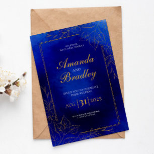 Convites Casamento do Código QR do Rico Dourado do Rosa Azu