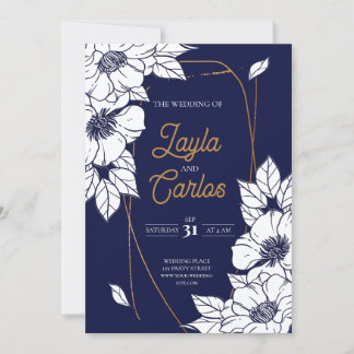 Convites Casamento do Código QR do Rico Real Elegante do Ro