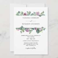 Casamento do Código QR Eucalyptus Vermelhos Roxos