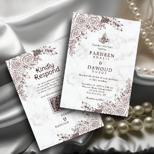 Convites Casamento do Código QR Islâmico do Local Floral Br