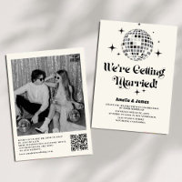 Casamento do Código QR Preto da Bola de Disco Retr