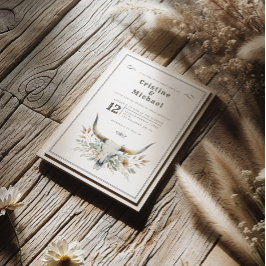 Convites Casamento do crânio de madeira russa