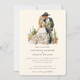 Convites Casamento do Deserto do Casal de Boho Ocidental Mo