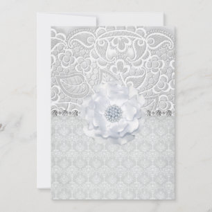 CONVITES CASAMENTO DO DIAMANTE DE LACE ELEGANTE E MODERNO