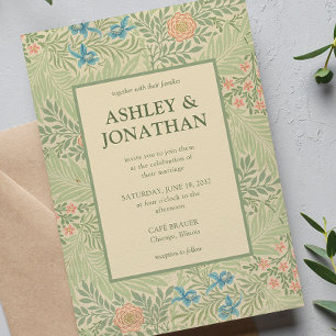 Convites Casamento do Elegante William Morris Larkspur Patt