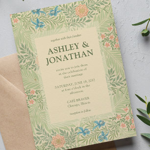 Convites Casamento do Elegante William Morris Larkspur Patt