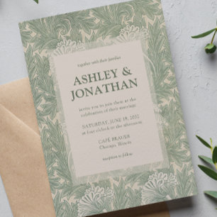 Convites Casamento do Elegante William Morris Tulip Pattern