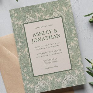 Convites Casamento do Elegante William Morris Tulip Pattern