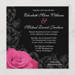 Convites Casamento do Flourish do rosa do rosa