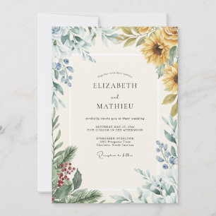 Convites Casamento do Girassol Âmbar Berry
