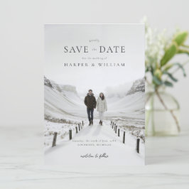 Convites casamento do inverno fotografado salve a data