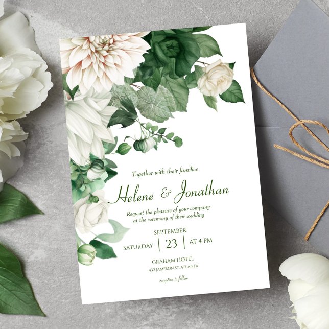 Convites Casamento do Jardim Botânico Elegante Moderno (Modern Elegant Botanical Garden Wedding Invitation)