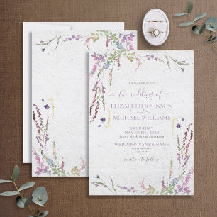 Convites Casamento do Jardim Floral da Lavanda Trendy Lilac
