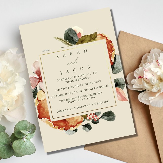 Convites Casamento do Jardim Floral Elegante (Elegant Floral Garden Wedding Invitation)