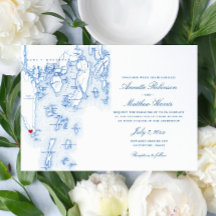 Casamento do Mapa do Marinho de Southport Boothbay