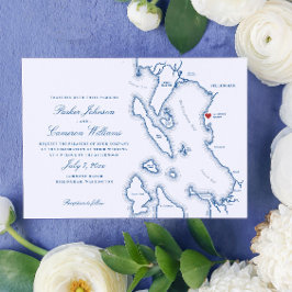 Convites Casamento do Mapa Elegante Lairmont Manor Bellingh