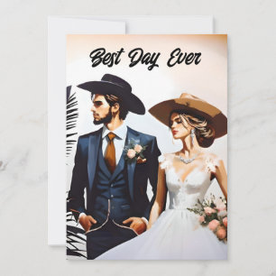 Convites Casamento do Melhor Dia de Cowboy e Cowgirl