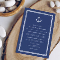 Casamento do Monograma da Âncora Branca Azul Náuti