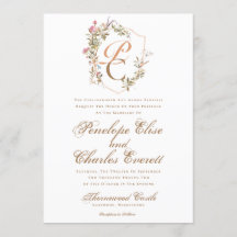 Casamento do Monograma de Crest de Watercolor Eleg