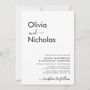 Convites Casamento do Monograma do Script de Tipografia Mod