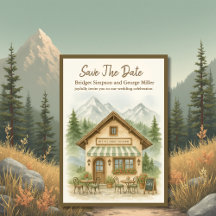 Casamento do Monograma Rustic Mountain, salvar a d