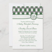 Casamento do Monograma Verde de Golfe Argyle Golfb