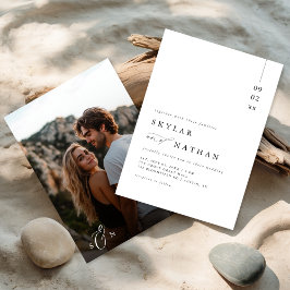 Convites Casamento do Orçamento de Foto do Cheio Monograma 