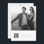 Convites Casamento do Orçamento de Foto do Código QR do Scr<br><div class="desc">Bem-vindos a seus convidados para uma celebração romântica com o nosso "Convite para Casamento de Fotos do Código QR do Elegante Script QR" Esta design combina lindamente um espantoso pano de fundo com moderno floco de vassoura, acentuado pela simples caligrafia e um código de QR prático para um fácil acesso...</div>