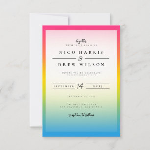 Convites Casamento do Orgulho Pansexual Elegante