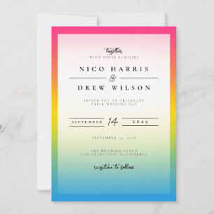 Convites Casamento do Orgulho Pansexual Elegante