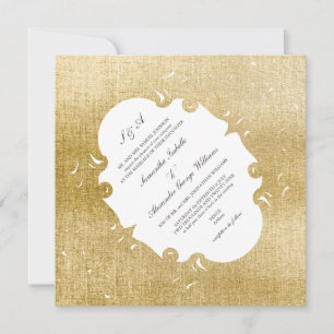 Convites Casamento do Ornamentado Dourado Barroco Ocidental