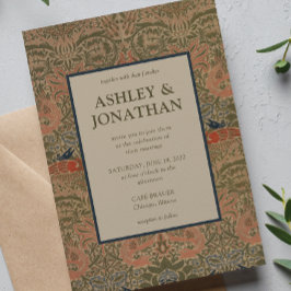 Convites Casamento do Padrão Elegante Morris Peacock & Drag