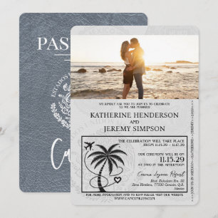 Convites Casamento do Passaporte Silver Cancun