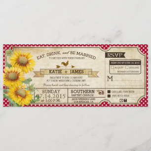 Convites Casamento do piquenique do país da verificação 