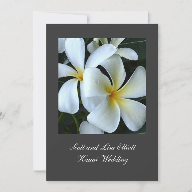 Convites Casamento do Plumeria de Kauai (Frente)