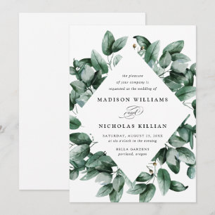 Convites Casamento do quadro do eucalipto   da aguarela