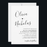 Convites Casamento do Script de Caligrafia Moderna Chic<br><div class="desc">Cartão de Convite para Casamento do Monograma do Script de Caligrafia Moderna Chic Minimalista. Apresentando um nome monográfico enorme em um script de fontes de letras maiúsculas elegante, em preto e branco. Um pouco de emoção entre os primeiros nomes. Personalize o convite com texto personalizado simples e elegante, incluindo os...</div>