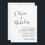 Convites Casamento do Script de Caligrafia Moderna Chic<br><div class="desc">Cartão de Convite para Casamento do Monograma do Script de Caligrafia Moderna Chic Minimalista. Apresentando um nome monográfico enorme em um script de fontes de letras maiúsculas elegante, em preto e branco. Um pouco de emoção entre os primeiros nomes. Personalize o convite com texto personalizado simples e elegante, incluindo os...</div>