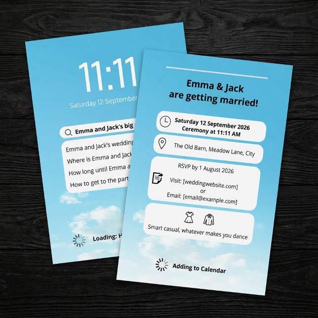 Convites Casamento do tema de pesquisa de Tela do Telefone  (Modern Phone Screen search theme wedding Invitation.)