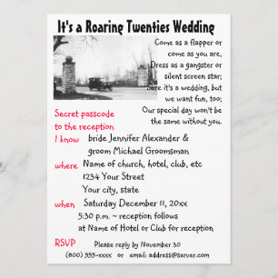 Convites Casamento do tema dos anos 20 rujir