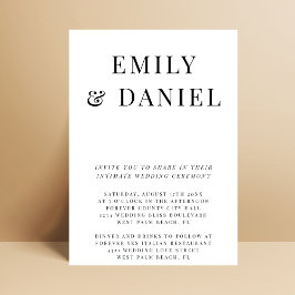 Convites Casamento do tribunal íntimo simples e egoísta